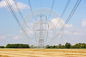 Electricity pylons in countryside