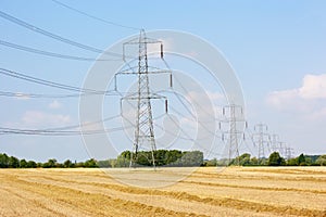 Electricity pylons in countryside