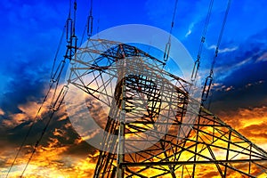 Electricity pylons photo