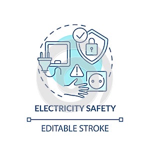 Electricity safety turquoise concept icon