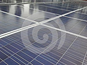 Electricity from solar panels connected.