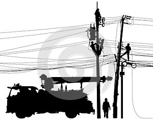 Electricity supply maintenance silhouette