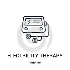 electricity therapy icon vector from theraphy collection. Thin line electricity therapy outline icon vector illustration photo