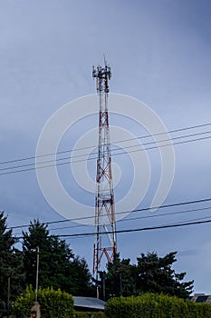 Electricity tower with a clear sky background