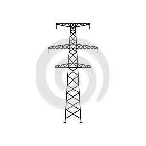 Electricity Tower icon vector. Transmission Tower illustration sign. Power Lines symbol. Electrical Lines logo.