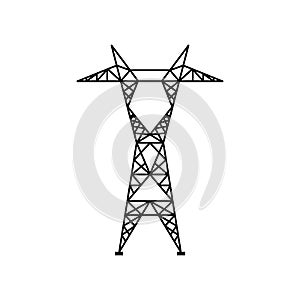 Electricity Tower icon vector. Transmission Tower illustration sign. Power Lines symbol. Electrical Lines logo.