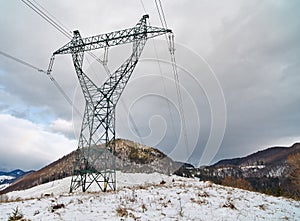 Electricity tower on mountain