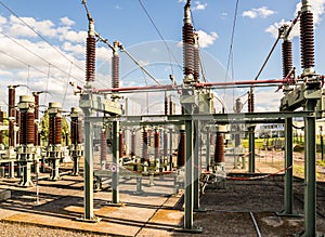 Electricity transformer station background image