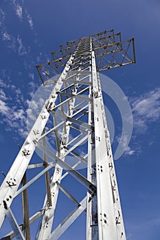 Electricity transmission towers without wires photo