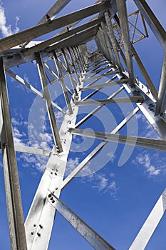 Electricity transmission towers without wires photo