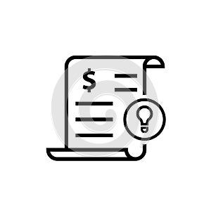 Electricity utility bill icon