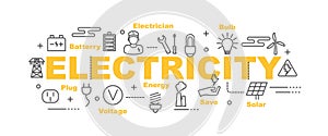 Electricity vector banner