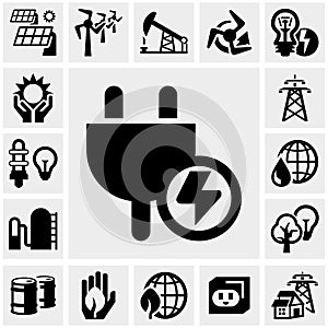 Electricity vector icon set