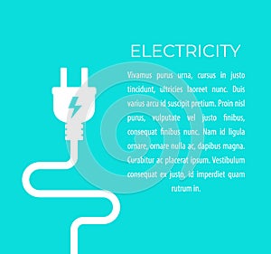 Electricity vector illustration with electric plug