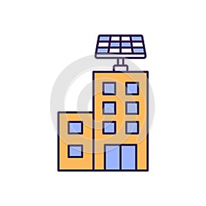 Electricity via Solar Vector Icon which can easily modify or edit.