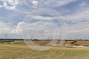Electricity wind turbin at the field