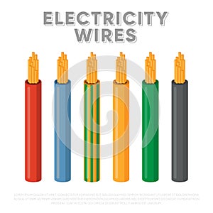 Electricity wires. Multicore industrial cables