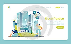 Electrification. Flat Vector Illustration