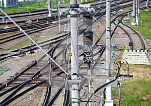 Electrified railway hub with multiple interchanges photo