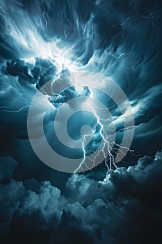 Electrified Skyscape: Lightning Strikes and Cloud Turbulence