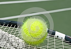 Electrified tennis ball photo