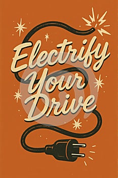 Electrify Your Drive Retro Poster