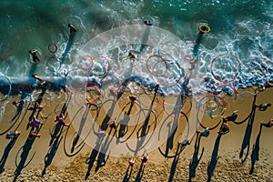 Electrifying Beachside Hula Hoop Showdown