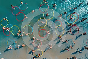 Electrifying Beachside Hula Hoop Showdown