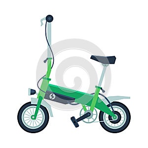 Electro Bike, Personal Eco Friendly Alternative City Electric Transport Vector Illustration