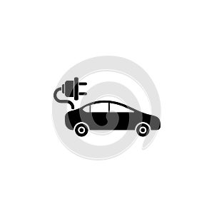 Electro Car Flat Vector Icon