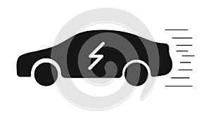 Electro car icon. Speed sign logo. Eco design
