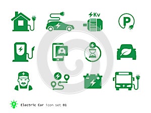 Electro Car icons collection