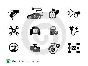 Electro Car icons collection