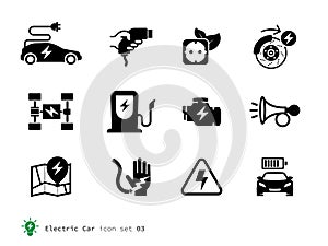 Electro Car icons collection