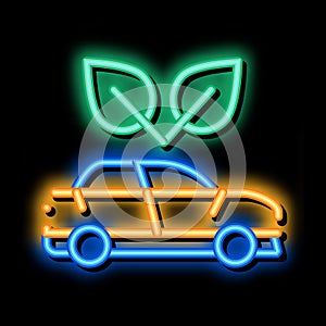 electro ecology environmental protection car neon glow icon illustration