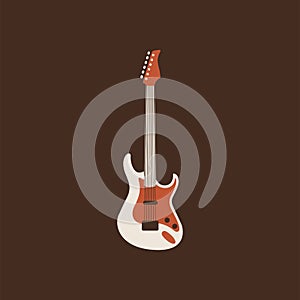 Electro guitar icon. Isolated Vector String ill.
