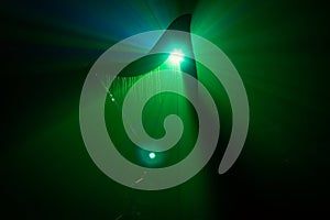 Electro harp in the rays of light