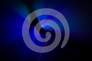 Electro harp in the rays of light