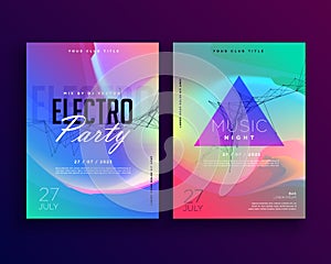 Electro music colorful party event flyer template design