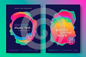 Electro summer wave music poster