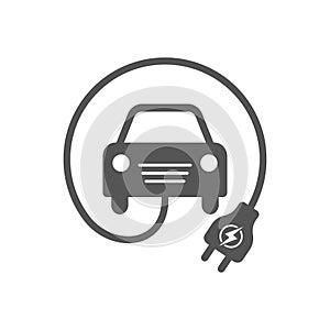 Electrocar. Simple Related Vector Icon for Video, Mobile Apps, Web Sites, Print Projects and Your Design. Black Flat