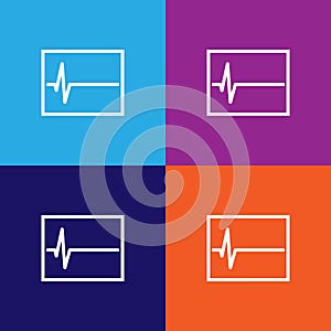 electrocardiogram graph indicating heart rhythm illustration icon vector on multicolored background photo