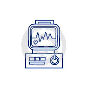 Electrocardiogram,heart analyse line icon concept. Electrocardiogram,heart analyse flat vector symbol, sign, outline