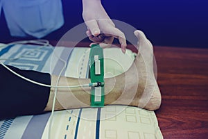 Electrocardiogram for heart and pulse measurement in hospital.