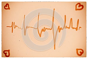 Electrocardiogram orange background