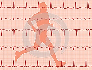 Electrocardiogram and running man