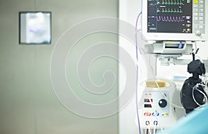 Electrocardiograph in hospital surgery