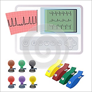 Electrocardiography ECG or EKG machine recording electrical activity of heart