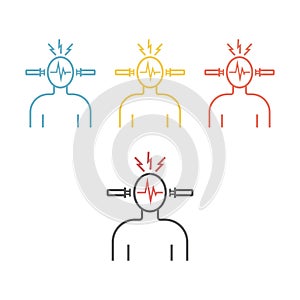 Electroconvulsive therapy. Vector icon.