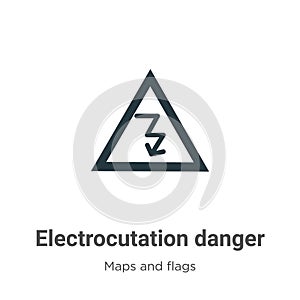 Electrocutation danger vector icon on white background. Flat vector electrocutation danger icon symbol sign from modern maps and